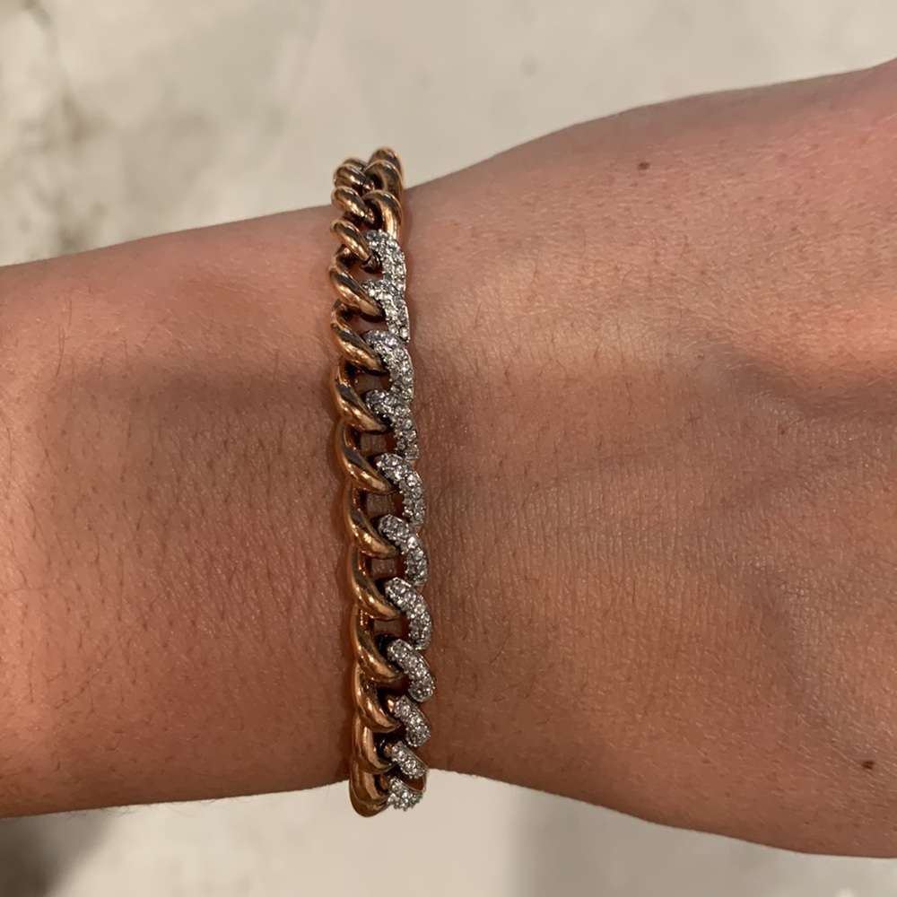 Swarovski rose gold chain bracelet